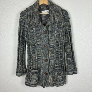 Vintage Sakowitz Long Line Sweater Jacket Womens Medium‎ Grandpa Grannycore Boho